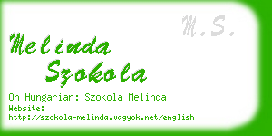 melinda szokola business card